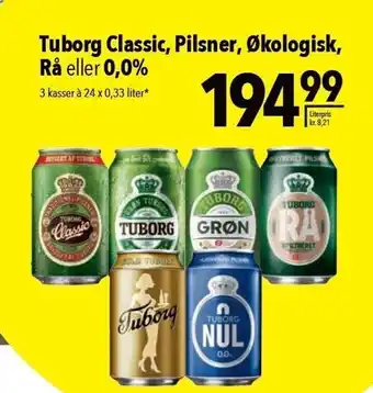 Citti Tuborg classic, Pilsner, Økologisk rå eller 0,0% tilbud