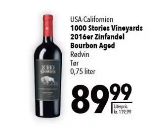 1000 stories Vineyards 2016´er Zinfandel Bourbon Aged