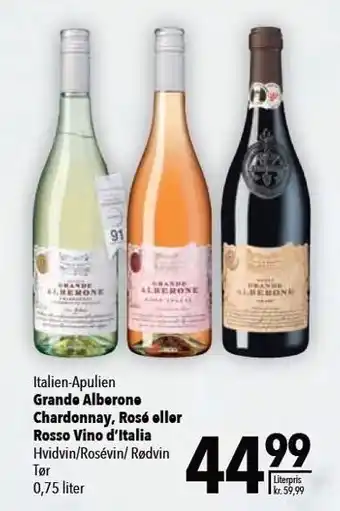 Citti Grande Alberone Chardonnay, Rosé el. Rosso Vino d´Italia tilbud