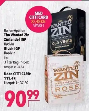 Citti The Wanted Zin Zinfandel IGP el. Blush IGP - Med CITTI CARD tilbud
