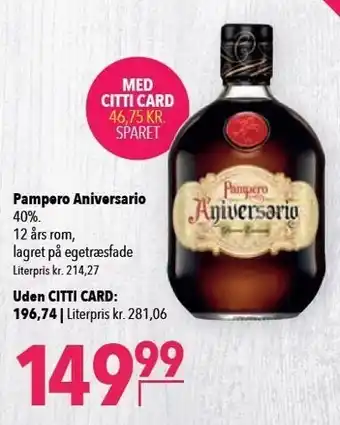 Citti Pampero Aniversario - Med CITTI CARD tilbud