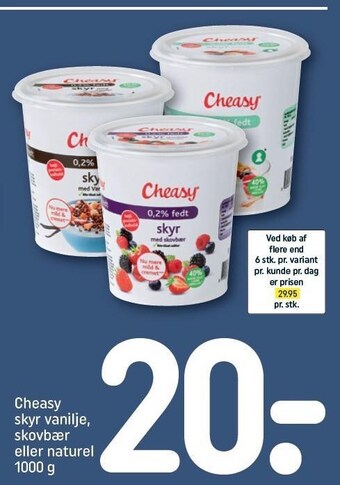 REMA 1000 Cheasy skyr vanilje, skovbær el. naturel tilbud