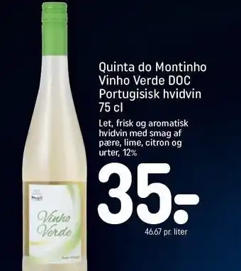 REMA 1000 Quinta do Montinho Vinho Verde DOC tilbud
