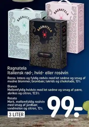 REMA 1000 Ragnatela Italiensk rød, hvid el. rosé vin tilbud