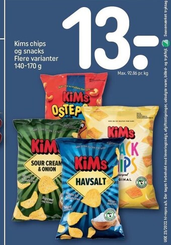 REMA 1000 Kims chips og snacks tilbud