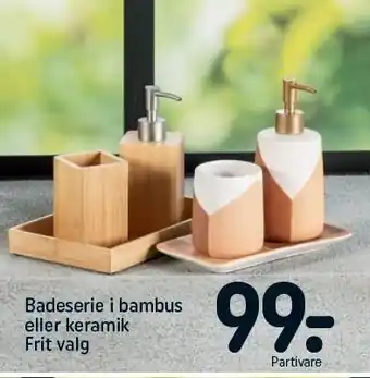 REMA 1000 Badeserie i bambus el. keramik tilbud