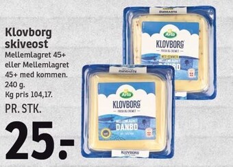 SPAR Klovborg skiveost tilbud
