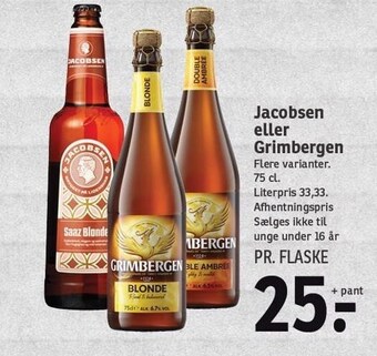 SPAR Jacobsen el. Grimbergen tilbud