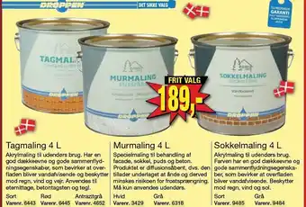Harald Nyborg Tagmaling, Murmaling el. Sokkelmaling tilbud
