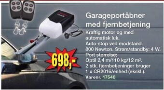 Harald Nyborg Garageportåbner m. fjernbetjening tilbud