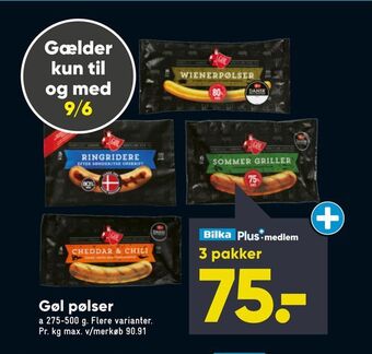 Bilka Gøl pølser tilbud