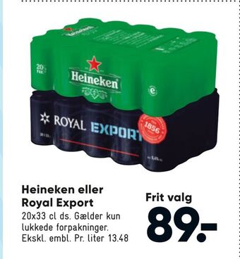 Bilka Heineken eller Royal Export tilbud