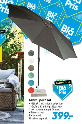 Bilka Miami parasol tilbud
