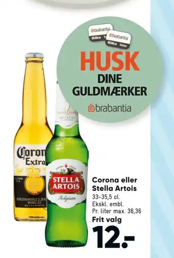Bilka Corona eller Stella Artois tilbud