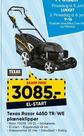 Bilka Texas Razor 4650 TR/WE plæneklipper tilbud
