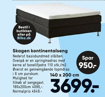 Bilka Skagen kontinentalseng tilbud