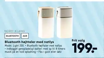 Bilka Nord Klang Bluetooth højttaler med natlys tilbud