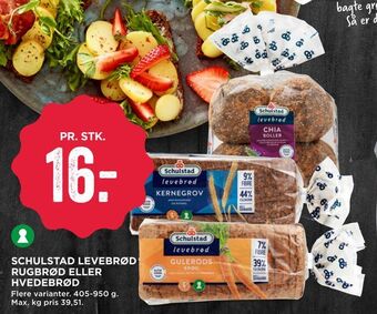 MENY Schulstad levebrød rugbrød eller hvedebrød tilbud
