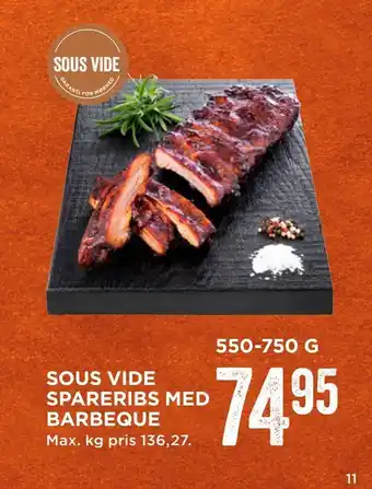 MENY Sous vide spareribs med barbeque tilbud