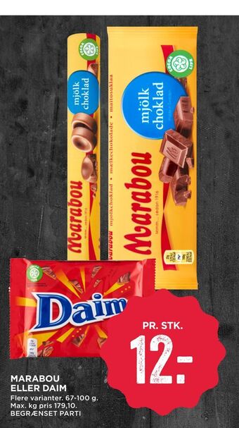 MENY Marabou eller daim tilbud