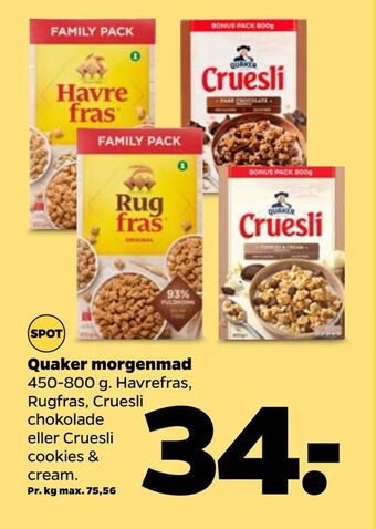 Netto Quaker morgenmad tilbud