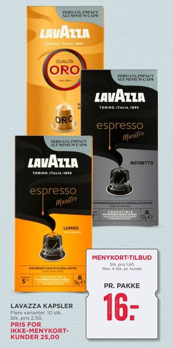 MENY Lavazza kapsler tilbud