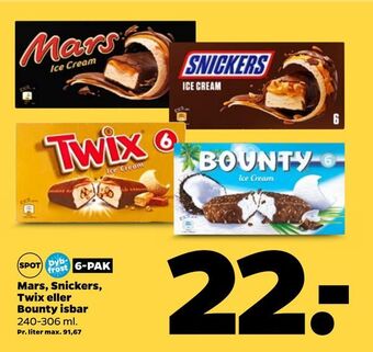 Mars, Snickers, Twix eller Bounty isbar