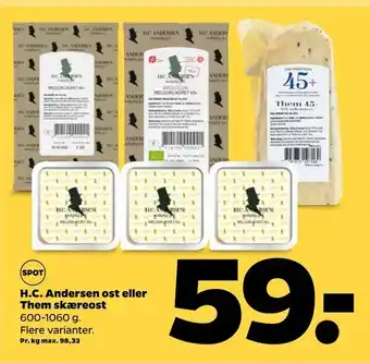 Netto H.C. Andersen ost eller Them skæreost tilbud