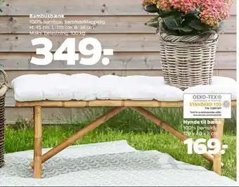 Netto Bambusbænk tilbud