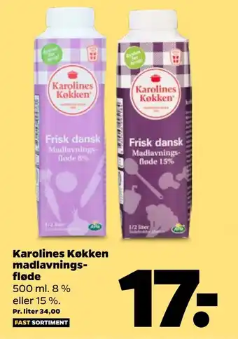 Netto Karolines Køkken madlavnings fløde tilbud