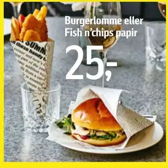 Føtex Burgerlomme eller Fish n'chips papir tilbud