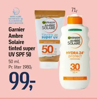 Føtex Garnier Ambre Solaire tinted super UV SPF 50 tilbud