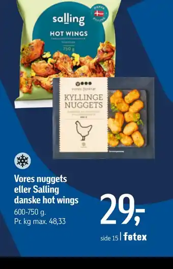 Føtex Vores nuggets eller Salling danske hot wings tilbud