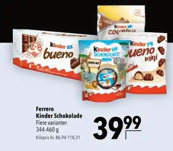 Citti Ferrero Kinder Schokolade tilbud