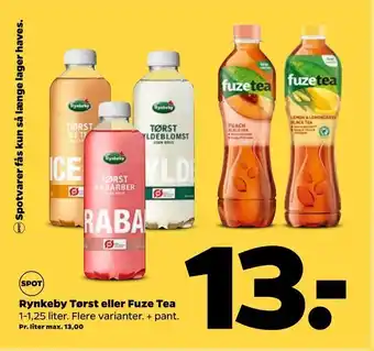 Rynkeby Tørst eller Fuze Tea