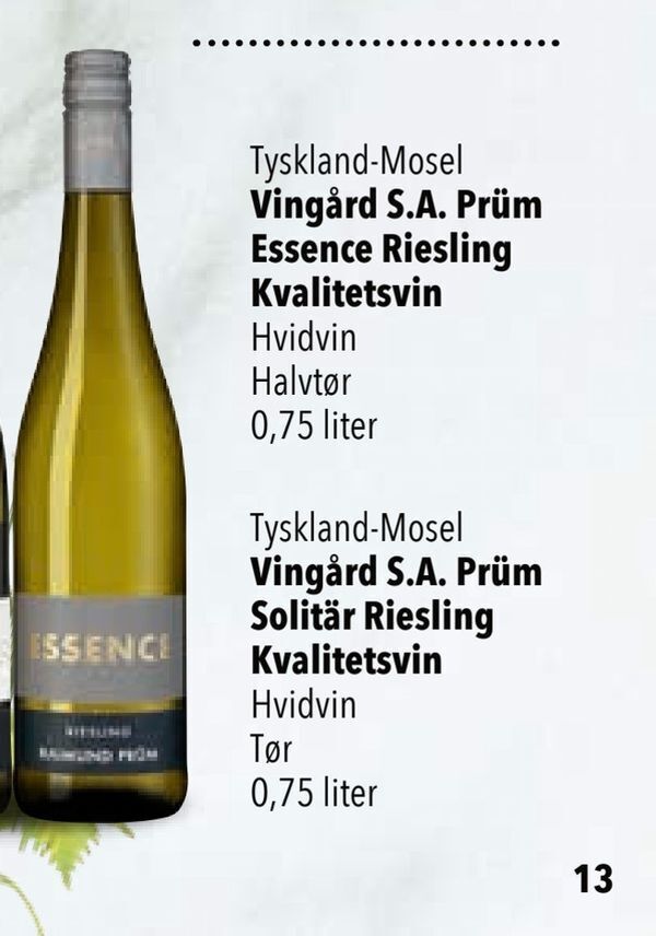 Vingård S.A. Prüm Essence Riesling Kvalitetsvin tilbud hos Citti