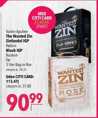 Citti The Wanted Zin Zinfandel IGP Blush IGP tilbud