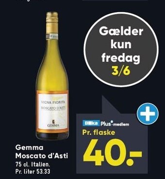 Bilka Gemma Moscato d'Asti tilbud