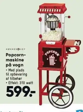 Bilka Popcornmaskine på vogn tilbud
