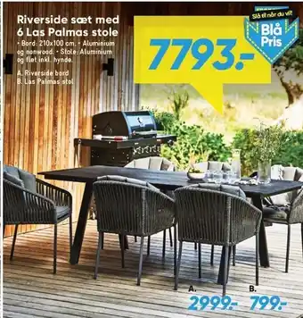 Bilka Riverside sæt m. 6 Las Palmas stole tilbud