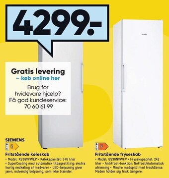 Bilka Fritstående køleskab tilbud
