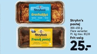 Bilka Stryhn's postej tilbud