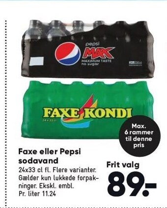 Bilka Faxe el. Pepsi sodavand tilbud