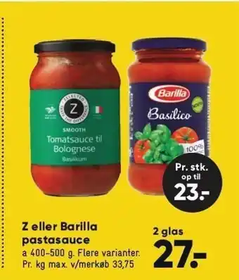 Bilka Z el. Barilla pastasauce tilbud