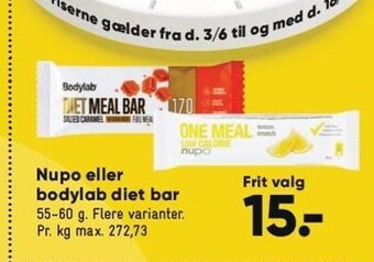 Bilka Nupo el. bodylab diet bar tilbud