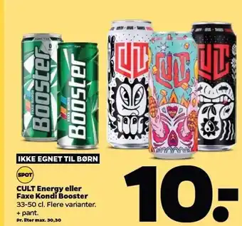 Netto CULT Energy el. Faxe Kondi Booster - Flere varianter tilbud