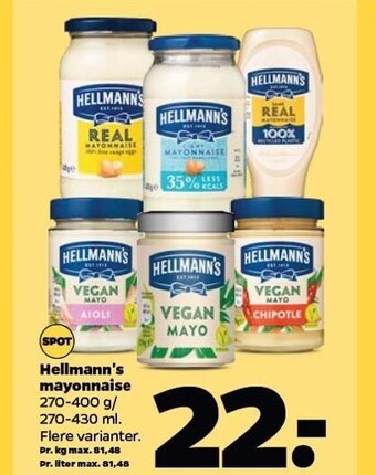 Netto Hellmann's mayonnaise tilbud
