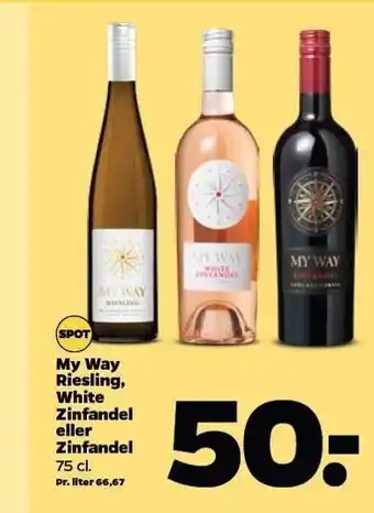 Netto My way riesling, white zinfandel eller zinfandel tilbud