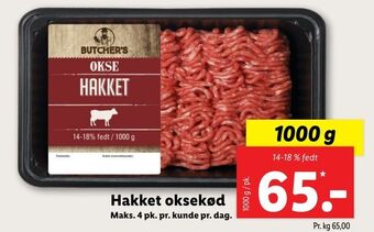 Lidl Hakket oksekød tilbud