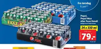 Lidl Pepsi, Pepsi Max eller Faxe Kondi tilbud